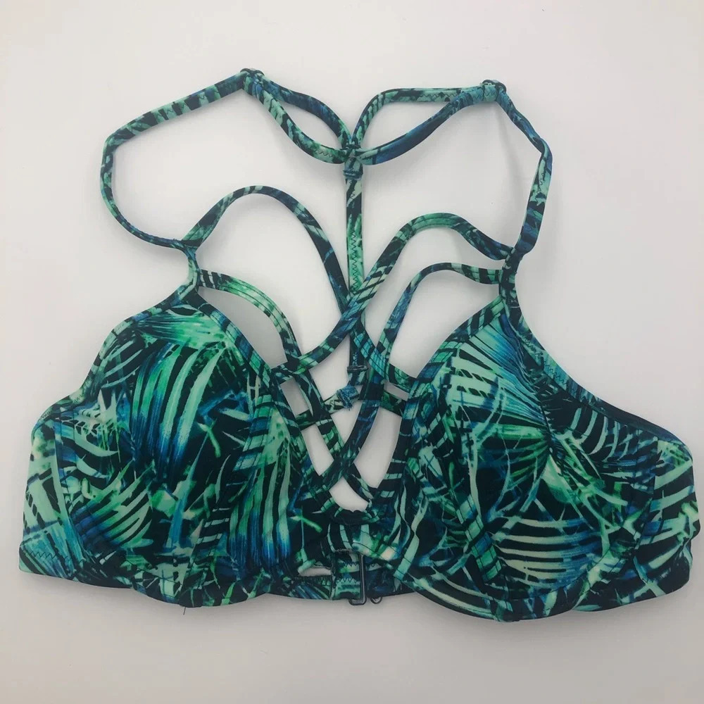 Victoria’s Secret PINK green print bikini top size XS